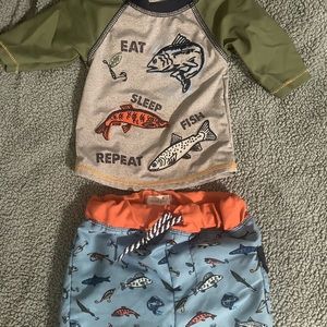 Mud Pie Rash Guard Swim Suit Set